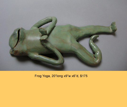 frog yoga sculpture